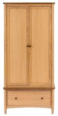 Grace Wardrobe - 2 Door - 1 Drawer - Natural Oak