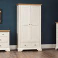 Hampstead Soft Grey and Pale Oak 2 Door Combi Wardrobe thumbnail