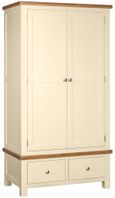 Lundy Wardrobe - 2 Door - 2 Drawer - Ivory Painted