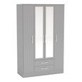 Lynx Combi Wardrobe - 4 Door 2 Drawer - Grey Gloss