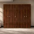 Modern Eva Walnut with Gold Trim 5 Door Wardrobe thumbnail