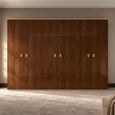 Modern Eva Walnut with Gold Trim 6 Door Wardrobe thumbnail