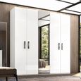 Modern Mara Mirror White 5 Door Wardrobe thumbnail