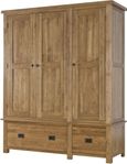Originals Wardrobe - 3 Door - 2 Drawer - Rustic Oak