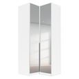Alabama Wardrobe - 100cm - 2 Door Corner - Mirrored - Alpine White