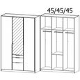 Alabama Wardrobe - 136cm - 3 Door - Combi - Alpine White