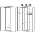Alabama Wardrobe - 136cm - 3 Door - Drawer - Metallic Dark Grey