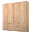 Alabama Wardrobe - 181cm - 4 Door - Drawer - Sonoma Oak