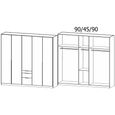 Alabama Wardrobe - 226cm - 5 Door - Drawer - Metallic Dark Grey
