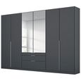Alabama Wardrobe - 271cm - 6 Door - Combi - Metallic Dark Grey