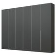Alabama Wardrobe - 271cm - 6 Door - Metallic Dark Grey