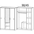 Arnstein Wardrobe - 136cm - 3 Door - Combi - Artisan Oak & White High Gloss