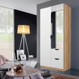 Arnstein Wardrobe - 91cm - 2 Door - Combi - Sonoma Oak & Alpine White