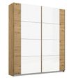 Artemis Sliding Wardrobe - 181cm - 2 Door - Artisan Oak & White Glass