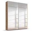 Beluga Extra Sliding Wardrobe - 137cm - 2 Door - Mirrored - Artisan Oak