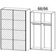 Beluga Extra Sliding Wardrobe - 137cm - 2 Door - Mirrored - Graphite