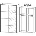 Beluga Extra Sliding Wardrobe - 137cm - 2 Door - Alpine White & Basalt Glass Front