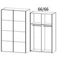 Beluga Extra Sliding Wardrobe - 137cm - 2 Door - Alpine White & Silk Grey