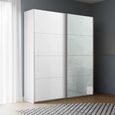 Beluga Extra Sliding Wardrobe - 137cm - 2 Door - Alpine White & Silk Grey Glass Front