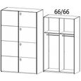 Beluga Extra Sliding Wardrobe - 137cm - 2 Door - White High Gloss & Silk Grey Front