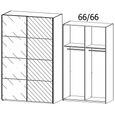 Beluga Extra Sliding Wardrobe - 137cm - 2 Door - Mirror - Alpine White & Basalt Glass