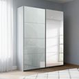 Beluga Extra Sliding Wardrobe - 137cm - 2 Door - Mirror - Silk Grey & Silk Grey Glass