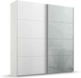 Beluga Extra Sliding Wardrobe - 181cm - 2 Door - Alpine White & Silk Grey Glass Front