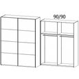 Beluga Extra Sliding Wardrobe - 181cm - 2 Door - Artisan Oak & Silk Grey