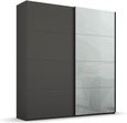 Beluga Extra Sliding Wardrobe - 181cm - 2 Door - Graphite & Silk Grey Glass Front