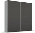 Beluga Extra Sliding Wardrobe - 181cm - 2 Door - Silk Grey & Graphite