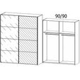 Beluga Extra Sliding Wardrobe - 181cm - 2 Door - Mirror - Artisan Oak & White Glass