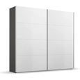 Beluga Extra Sliding Wardrobe - 226cm - 2 Door - Graphite & Alpine White