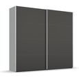 Beluga Extra Sliding Wardrobe - 226cm - 2 Door - Silk Grey & Graphite