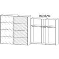 Beluga Extra Sliding Wardrobe - 226cm - 2 Door - Mirror - Artisan Oak & Basalt Glass
