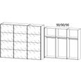 Beluga Extra Sliding Wardrobe - 271cm - 3 Door - Grey Mirrored - Artisan Oak