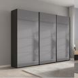 Beluga Extra Sliding Wardrobe - 271cm - 3 Door - Grey Mirrored - Graphite