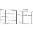 Beluga Extra Sliding Wardrobe - 271cm - 3 Door - Artisan Oak & Basalt Glass