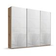Beluga Extra Sliding Wardrobe - 271cm - 3 Door - Artisan Oak & White Glass