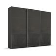 Beluga Extra Sliding Wardrobe - 271cm - 3 Door - Graphite & Basalt Glass