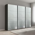Beluga Extra Sliding Wardrobe - 271cm - 3 Door - Graphite & Silk Grey Glass
