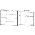 Beluga Extra Sliding Wardrobe - 271cm - 3 Door - White High Gloss & Silk Grey Front
