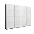 Beluga Extra Sliding Wardrobe - 271cm - 4 Door - Graphite & White Glass