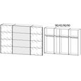 Beluga Extra Sliding Wardrobe - 316cm - 3 Door - Mirror - Alpine White & Basalt Glass