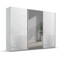 Beluga Extra Sliding Wardrobe - 316cm - 3 Door - Mirror - Silk Grey & White Glass