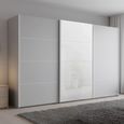Beluga Extra Sliding Wardrobe - 361cm - 3 Door - White High Gloss & Silk Grey Front