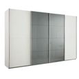 Beluga Extra Sliding Wardrobe - 361cm - 4 Door - Alpine White & Silk Grey Glass Front