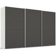 Beluga Extra Sliding Wardrobe - 406cm - 3 Door - Alpine White & Graphite