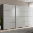 Beluga Extra Sliding Wardrobe - 406cm - 3 Door - Graphite & Silk Grey