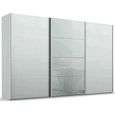 Beluga Extra Sliding Wardrobe - 406cm - 3 Door - Silk Grey & Silk Grey Glass Front