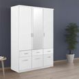 Celle Wardrobe - 136cm - 3 Door - Combi - Alpine White